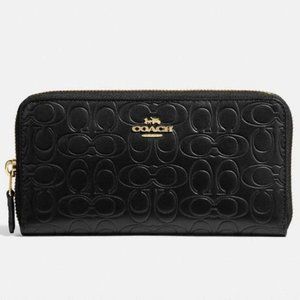 Coach Embossed Signature Continental Wallet